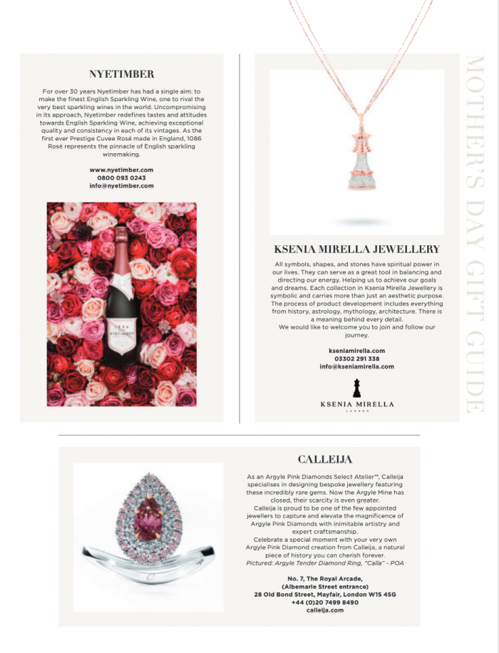 Ksenia Mirella Jewellery in the Mayfair Times