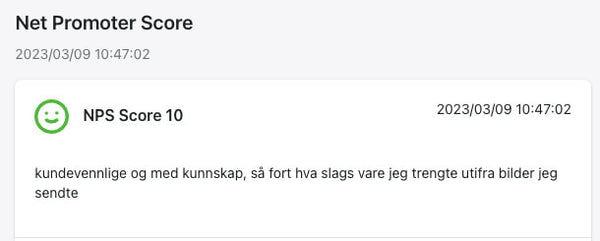 NPS Score 10 - rask og effektiv leveranse