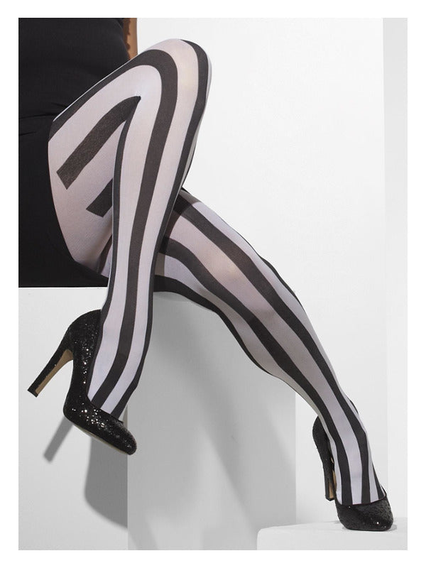 Black and White Opaque Tights