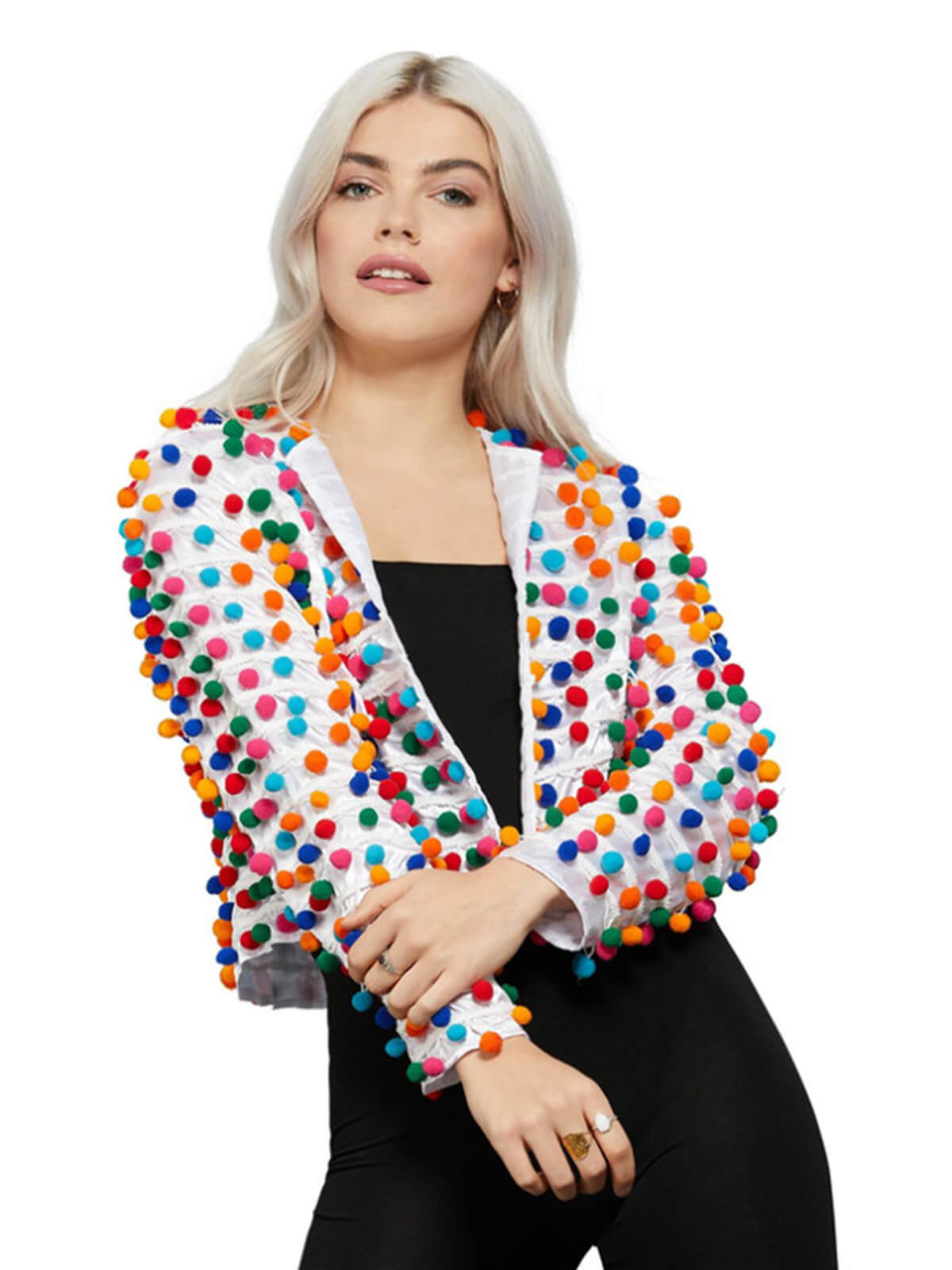 Fever Festival Rainbow Pom Pom Jacket