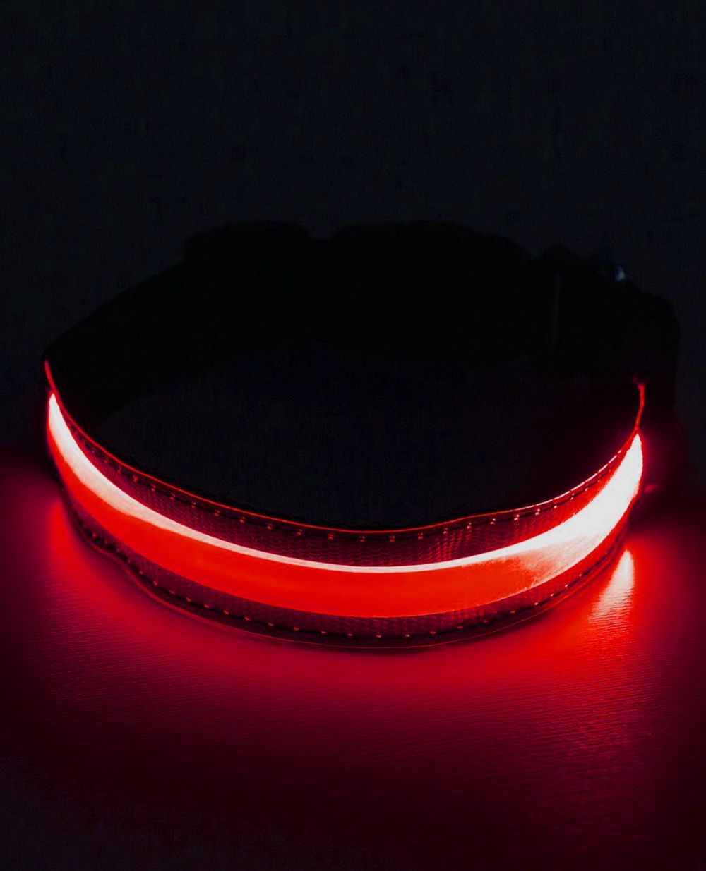 LED Collar - Black/Red