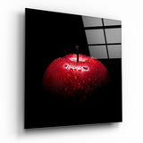 Arte de pared de vidrio de manzana roja
