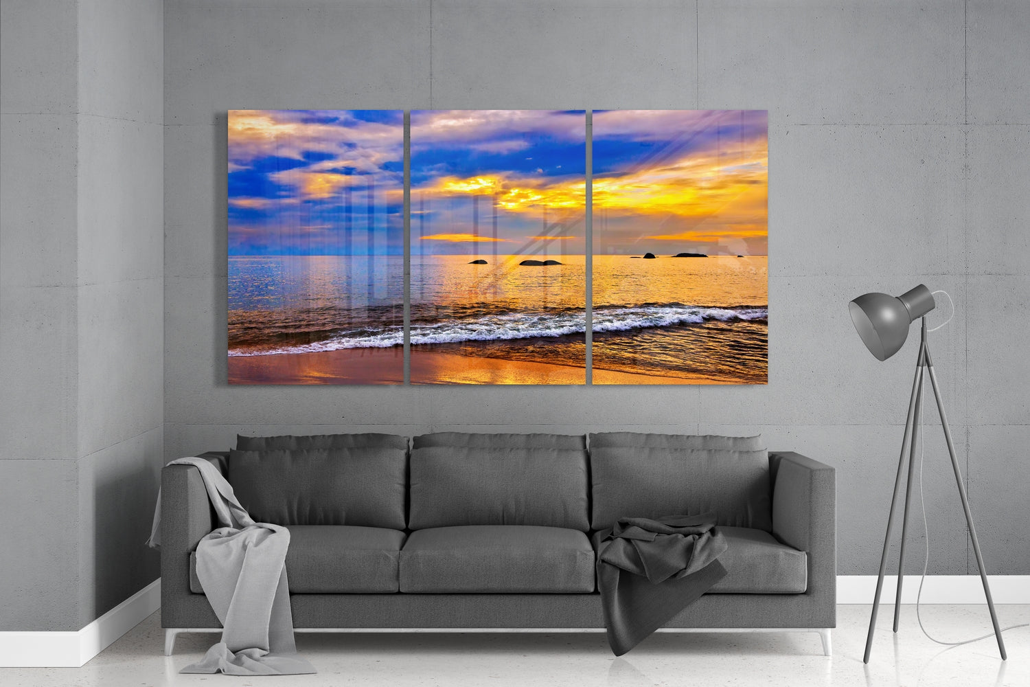 Sunset on the Beach Glass Wall Art – Insigne Art Design