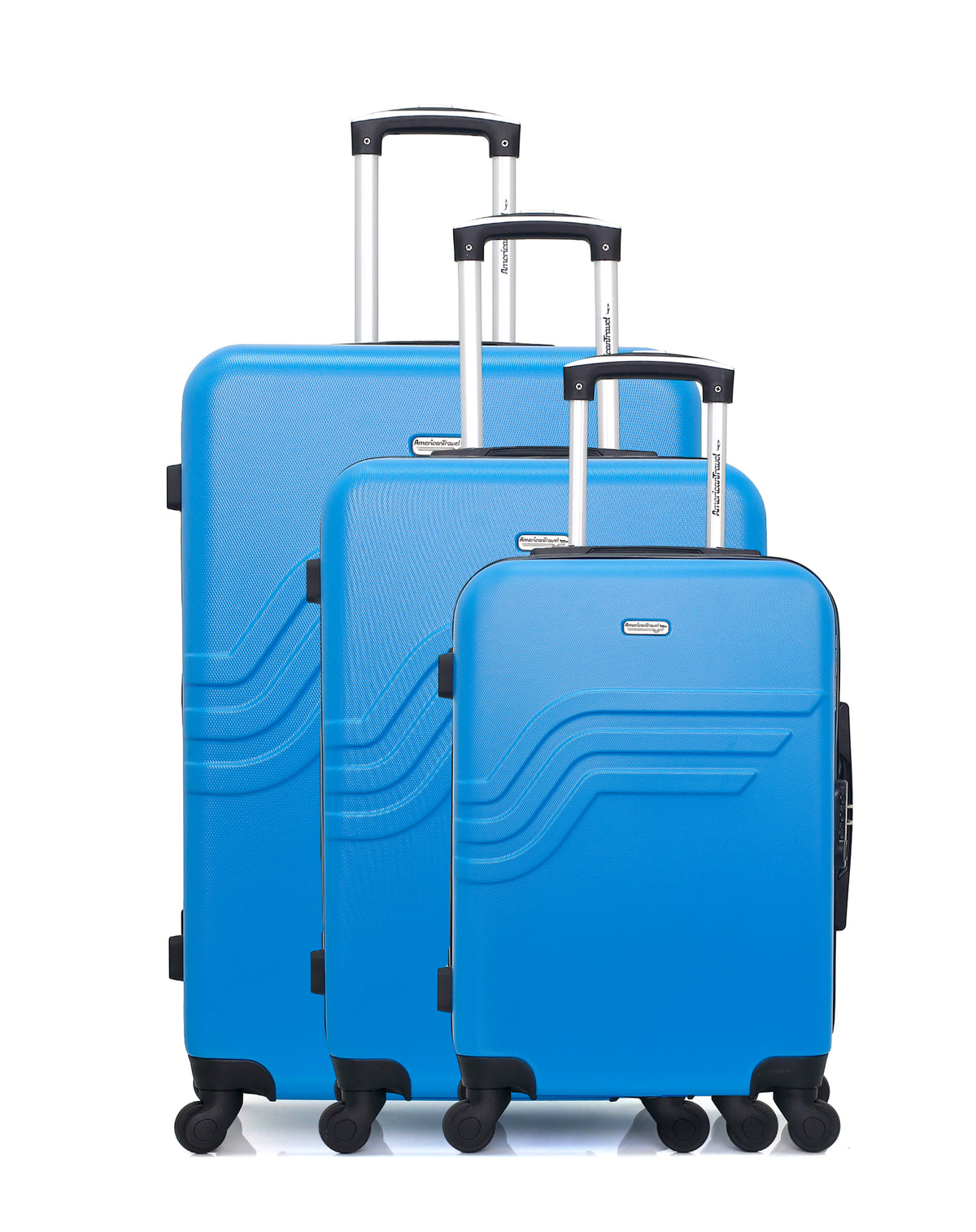 Valise cabine à 4 roulettes - Compartiment PC - Bleu Ciel DAVIDT'S