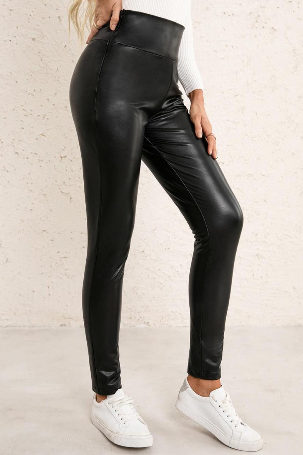 Skinny Leggings Pu Leather Edgy Style -Women’s pu leather tight leggings#Firefly Lane Boutique1