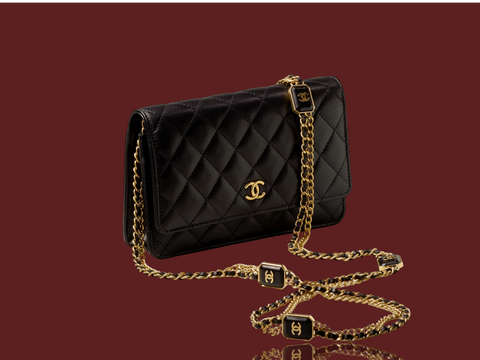 Smuk brugt Chanel WOC taske i sort