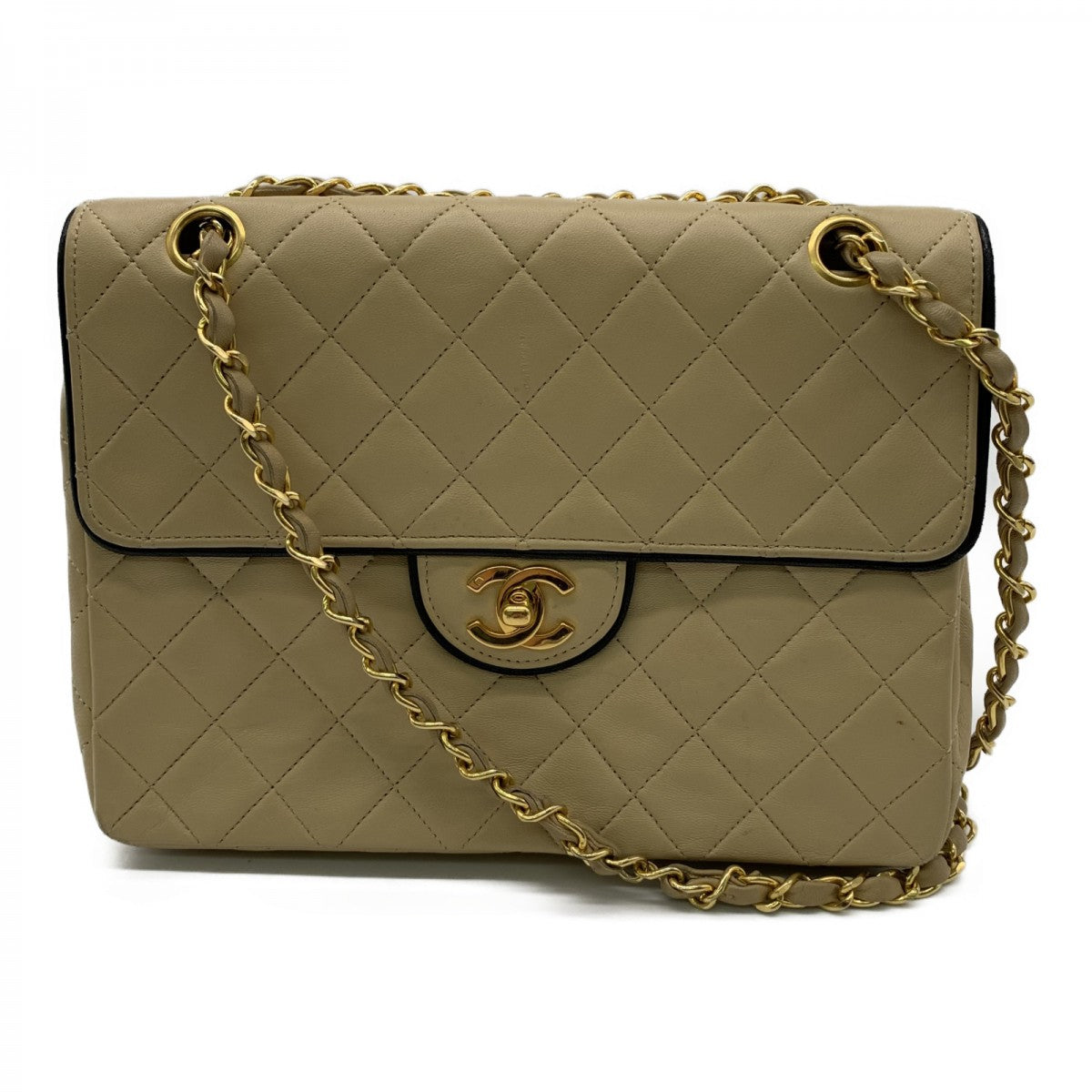 Chanel quiltet læder single flap taske -