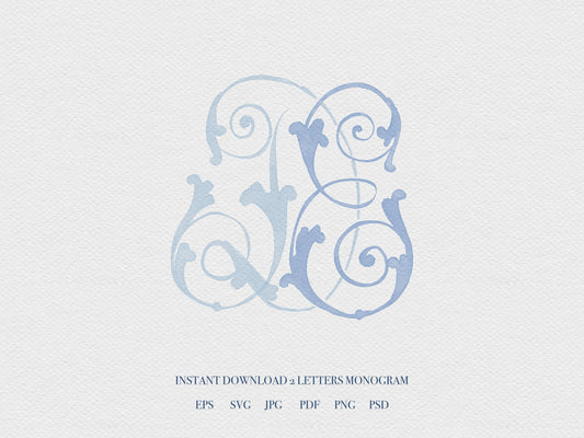 MM 2 Letter Monogram Digital Download - Wedding Monogram SVG, Personal Logo,  Wedding Logo for Wedding Invitations – The Wedding Crest Lab