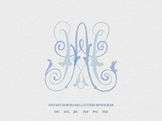 MM 2 Letter Monogram Digital Download - Wedding Monogram SVG, Personal Logo,  Wedding Logo for Wedding Invitations – The Wedding Crest Lab