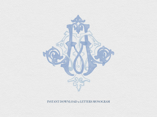 AQ 2 Letter Monogram Digital Download - Wedding Monogram SVG, Personal  Logo, Wedding Logo for Wedding Invitations – The Wedding Crest Lab