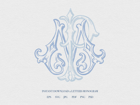 wedding monogram pm logo