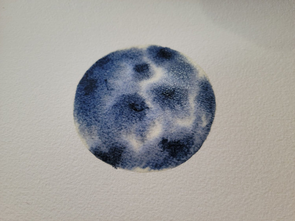 Peinture aquarelle sur la lune