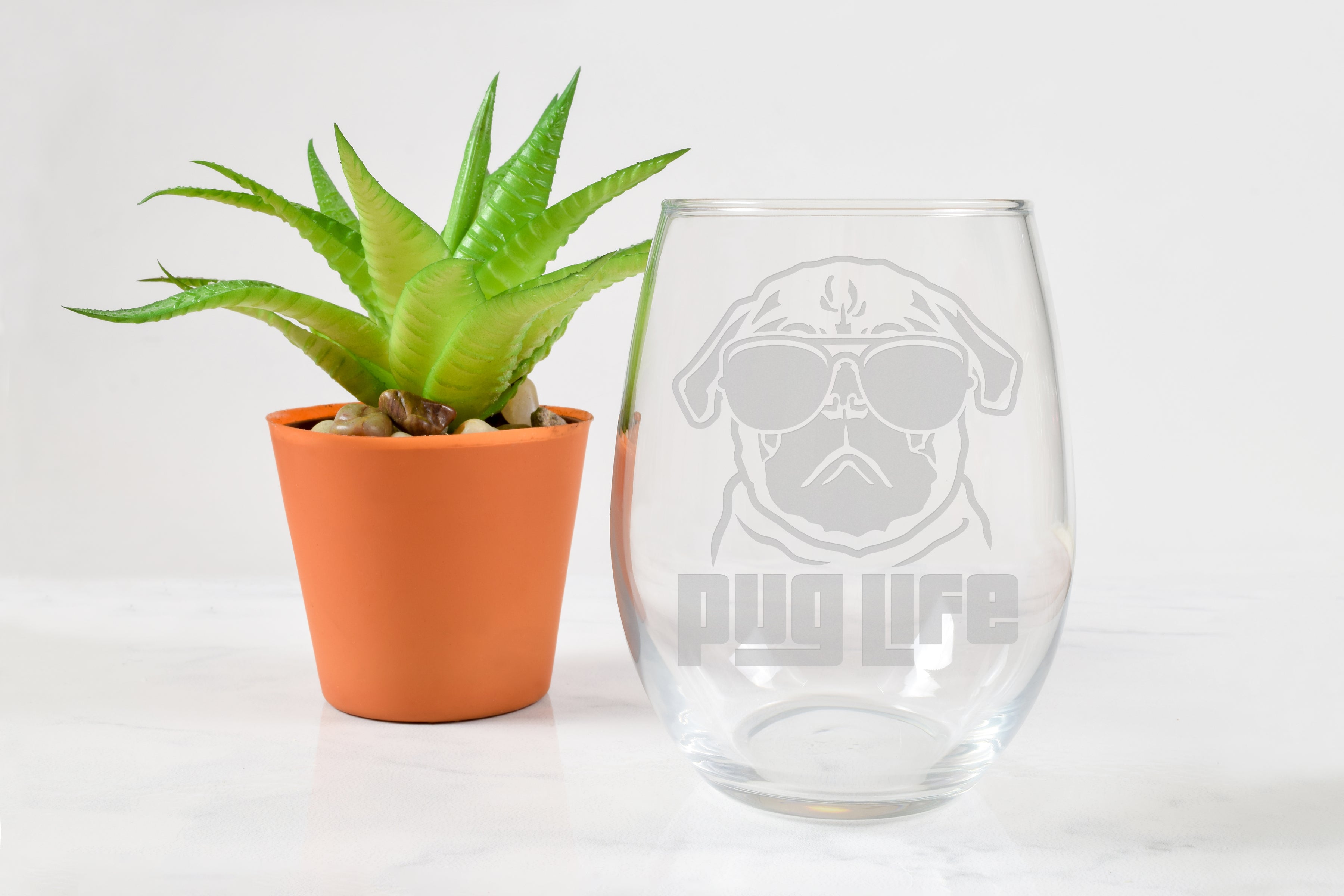 Chihuahua Stemless Wine Glasses