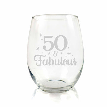 Personalized Birthday Stemless Wine Glass, Design: BDAY5