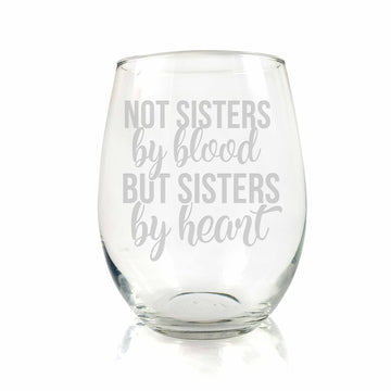 Patelai Set of 8 Friend Gifts Wine Glasses Not Sisters by Blood But Sisters  by Heart Stemless Wine G…See more Patelai Set of 8 Friend Gifts Wine