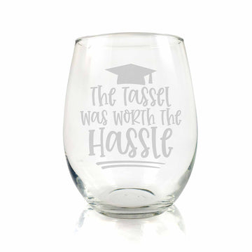 College Wine Glasses, College Stemless Wine Glass