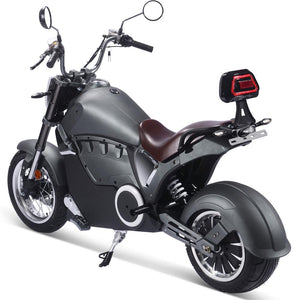 MotoTec Typhoon 72v 30ah 3000w Lithium Electric Scooter Gray Back Left