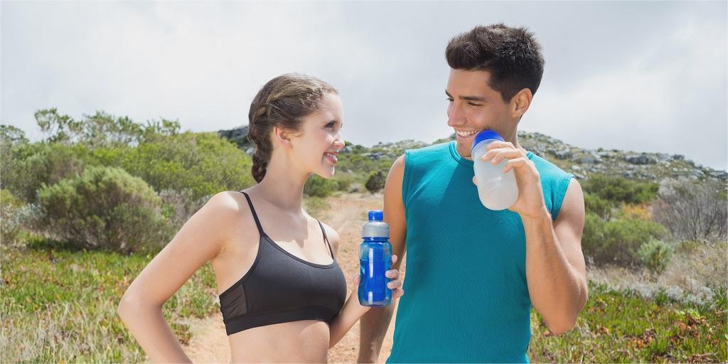 Drink water after trail running