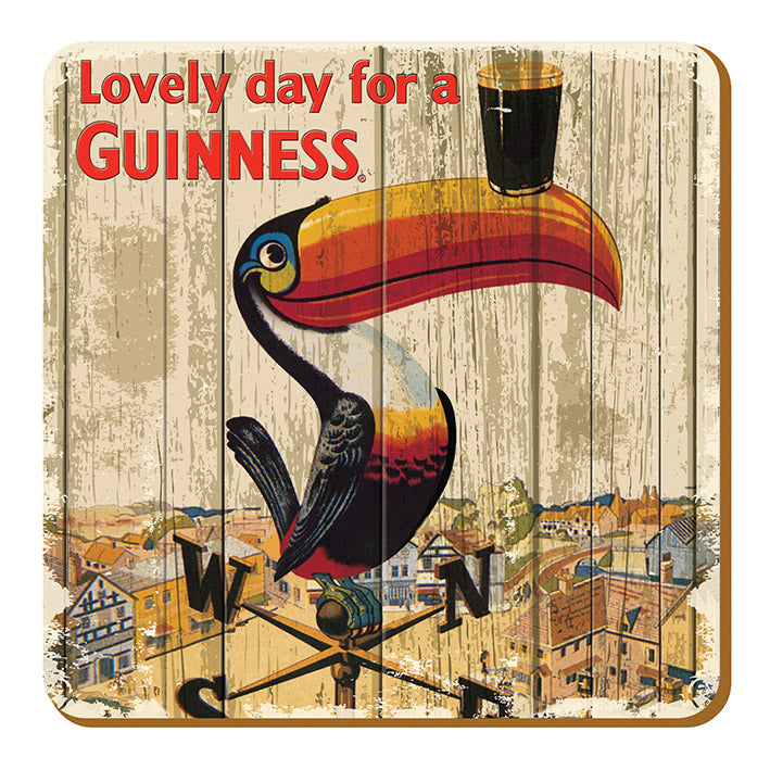 SET OF 2 Guinness Toucan Turtle Lovely Day for a Guinness Pint Beer Glass  Rare