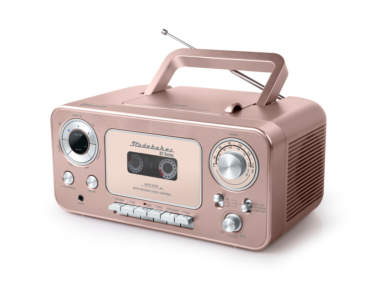 Portable Stereo CD Player with Bluetooth, AM/FM Stereo Radio and Cassette Player/Recorder - SB2135BT