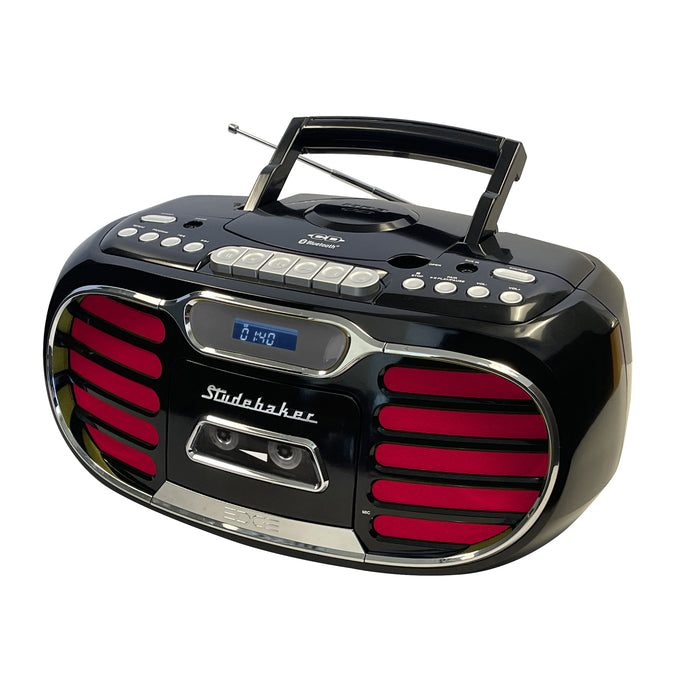 sylvania bluetooth retro cassette boombox with fm radio