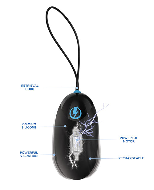 Zeus Electrosex E Stim Pro Silicone Vibrating Egg W Remote Black