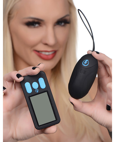 Zeus Electrosex E Stim Pro Silicone Vibrating Egg W Remote Black