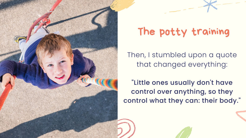 Potty training. A boy controlling his body