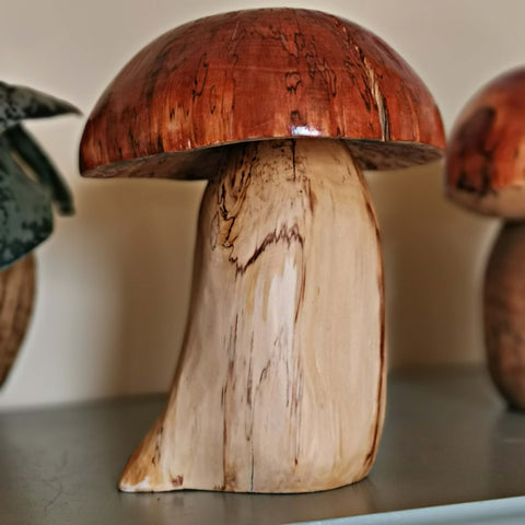 wood mushroom sculpture as a perfect goblincore decor gift