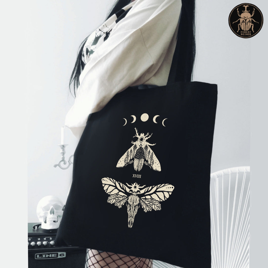 The Death's head Moth Organic Gothic Tote Bag – forestbeings