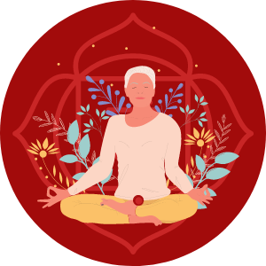 Root chakra symbol colored Red