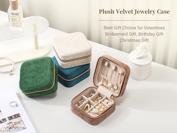  Plush Velvet Travel Jewelry Case, Travel Jewelry Box, Jewelry  Travel Organizer