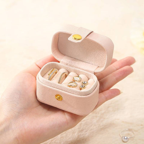 Small Travel Jewelry Case in Rose Gold