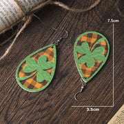 Hollow Out Clover Plaid St. Patrick's Day Earrings