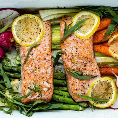 Baked Salmon with Spring Vegetables