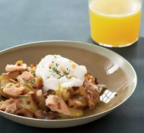 Salmon Hash with Poached Eggs