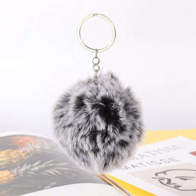 Fluffy Fur Pom Pom Keychain Soft Faux Fur-like Ball Car Keyring Key Holder Women Bag Pendant Jewelry