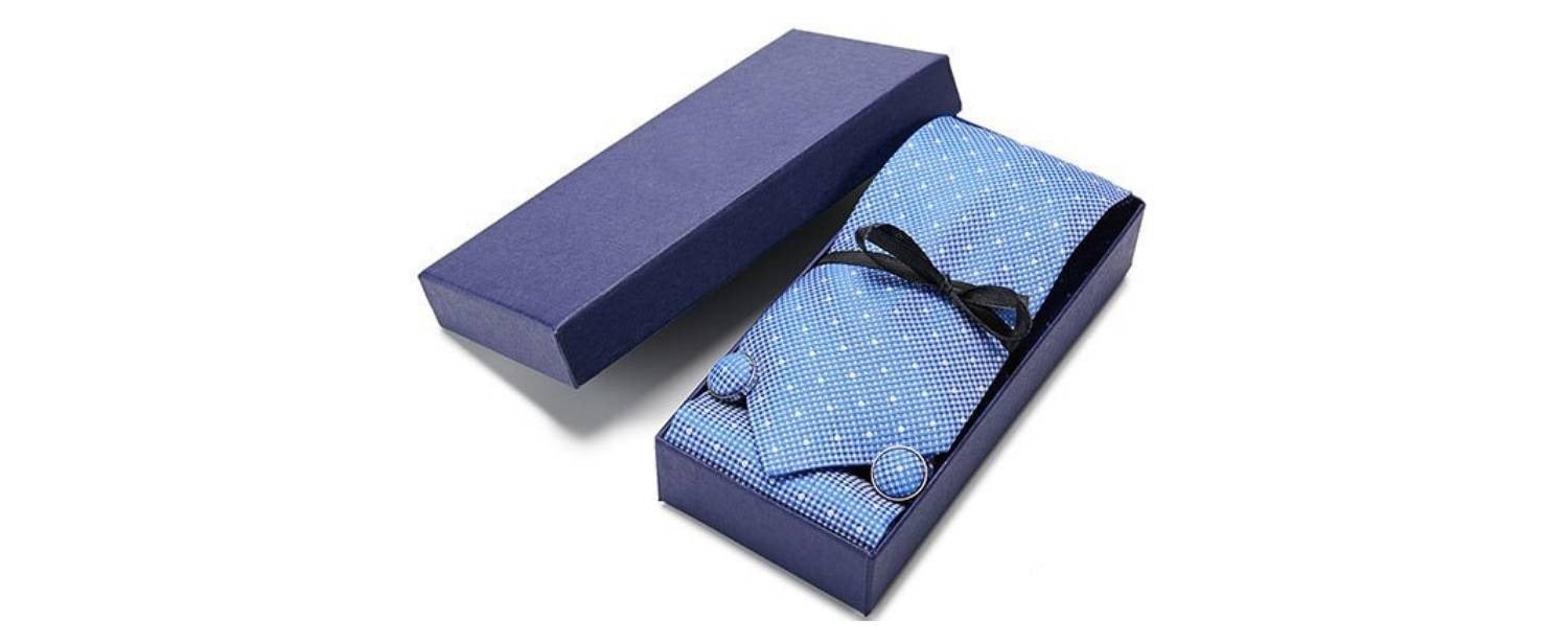 Corbata de seda azul