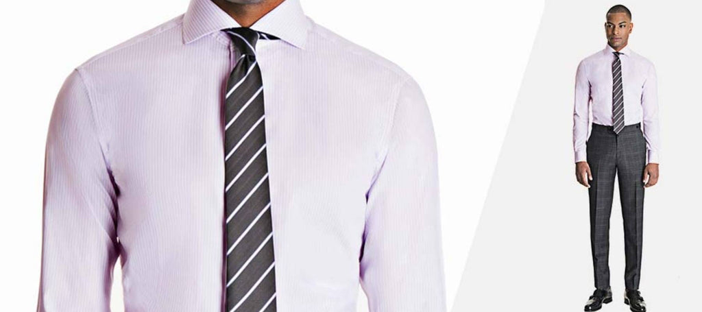 Camisa de rayas con corbata de rayas en el hombre