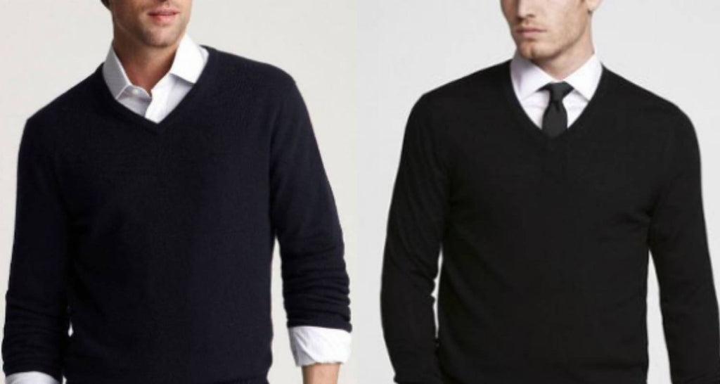 Neutrale Muster auf Ihrem Hemd und Ihrem Pullover kombinieren