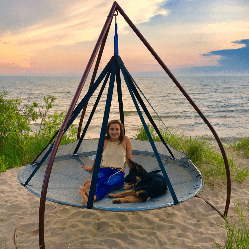 7ft hanging hammock flying saucer with stand