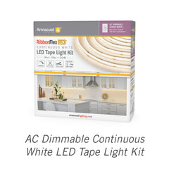 AC Dimmable Continuous White Tape Light Kit