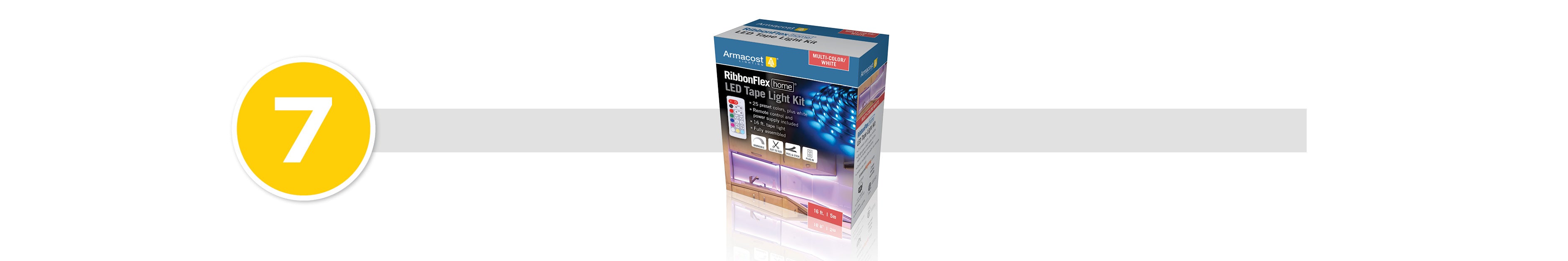 Multicolor + White LED Tape Light Kit