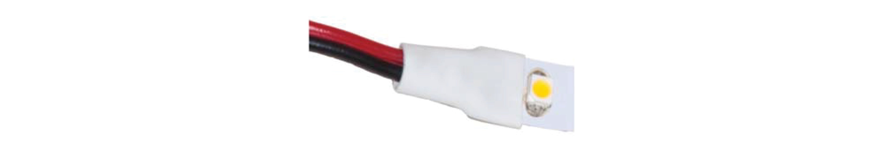 heat shrink wrap on wire to tape light solder connection