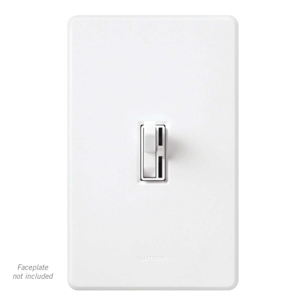 Lutron Diva Single-pole/3-way LED Rocker Light Dimmer Switch with Wall  Plate, White in the Light Dimmers department at