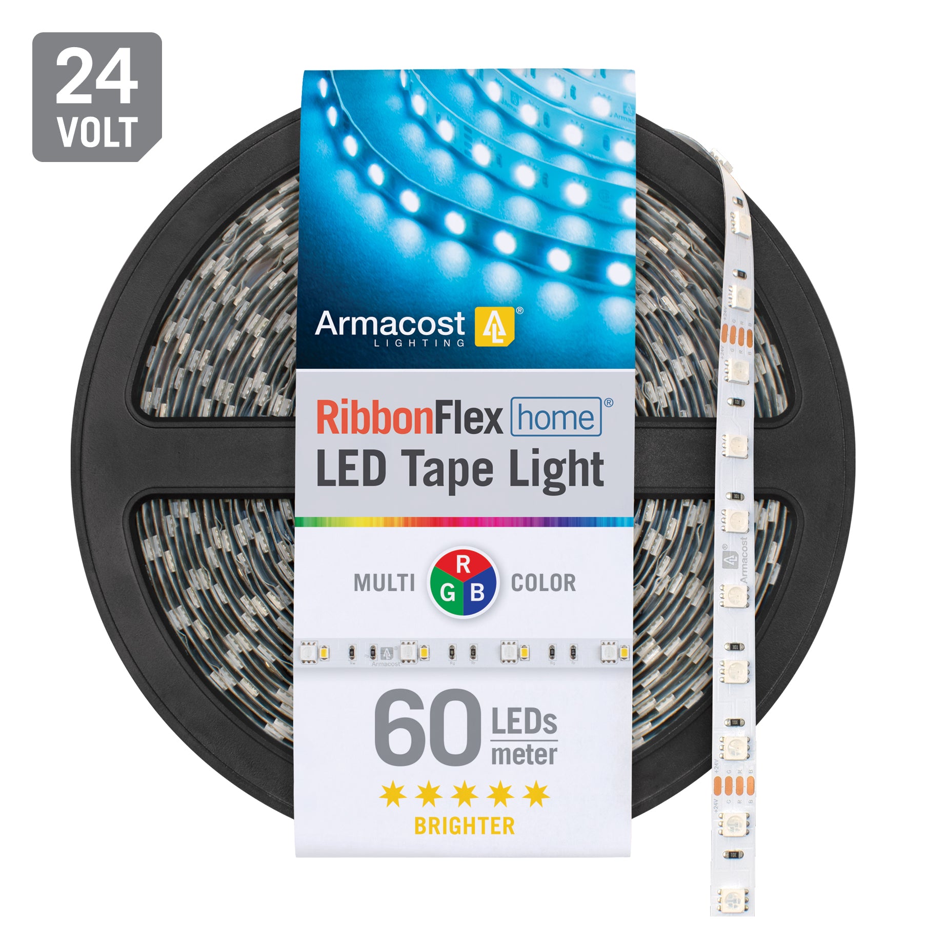 7W per. meter RGB LED strip - 5m, 60 LED per. meter, 24V 