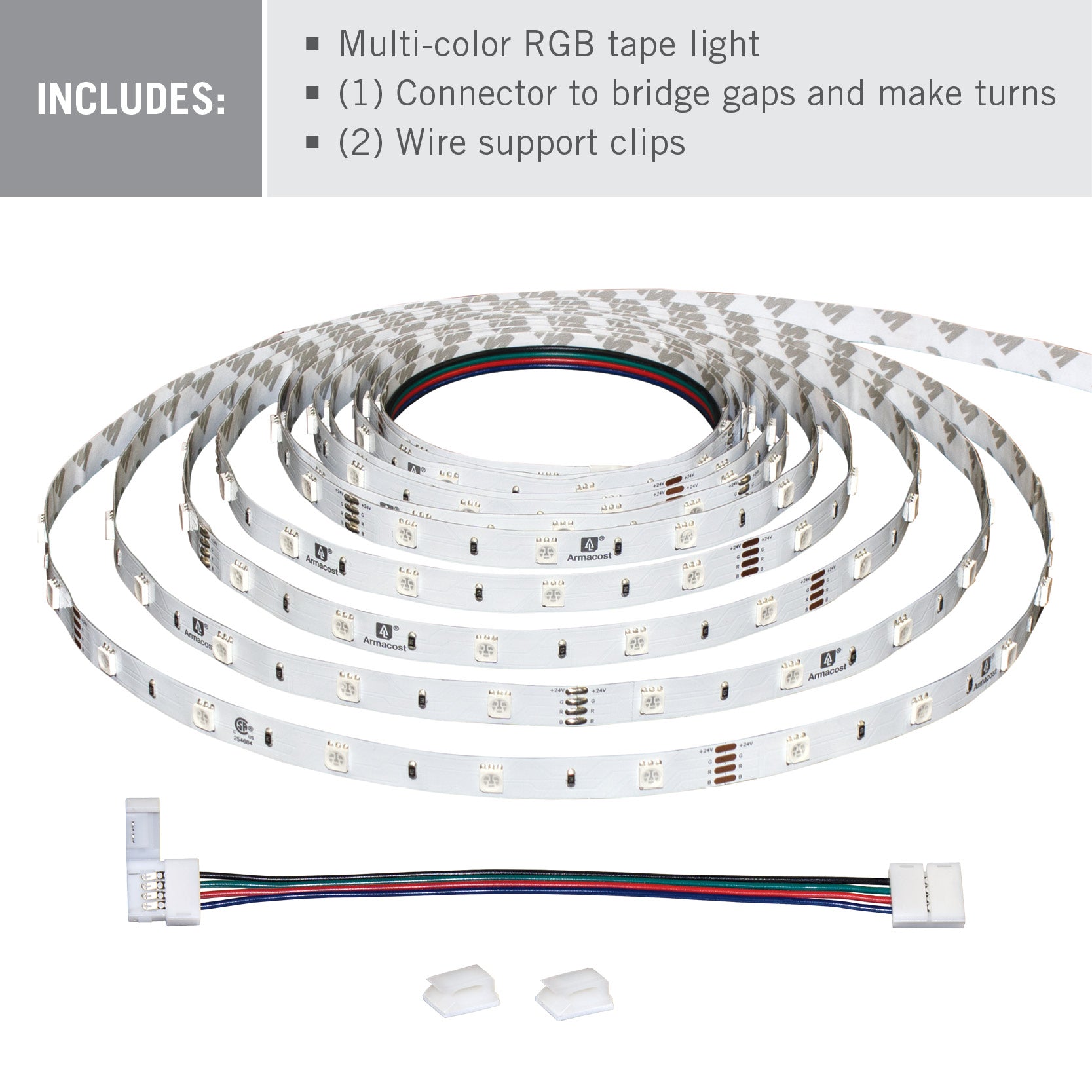Mammoet strip Chemicaliën 24V RGB LED Strip Light Tape 30 LED/m – Armacost Lighting