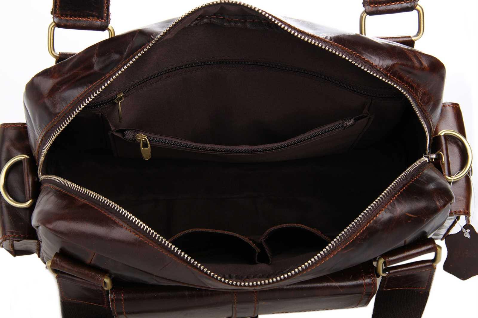 New Arrival Handmade Genuine Leather Mens Bag 13" Laptop Bag Tote Travel Bag JM292 - Super Buyer