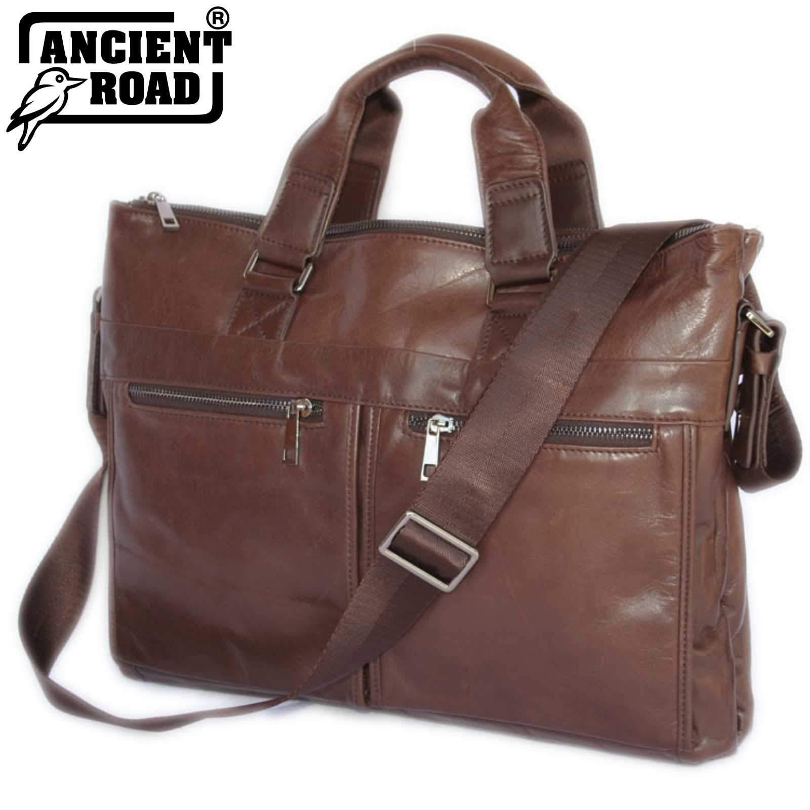 GenuineLeather Bag Men's Briefcase Laptop Bag Messenger Shoulder Bag J ...