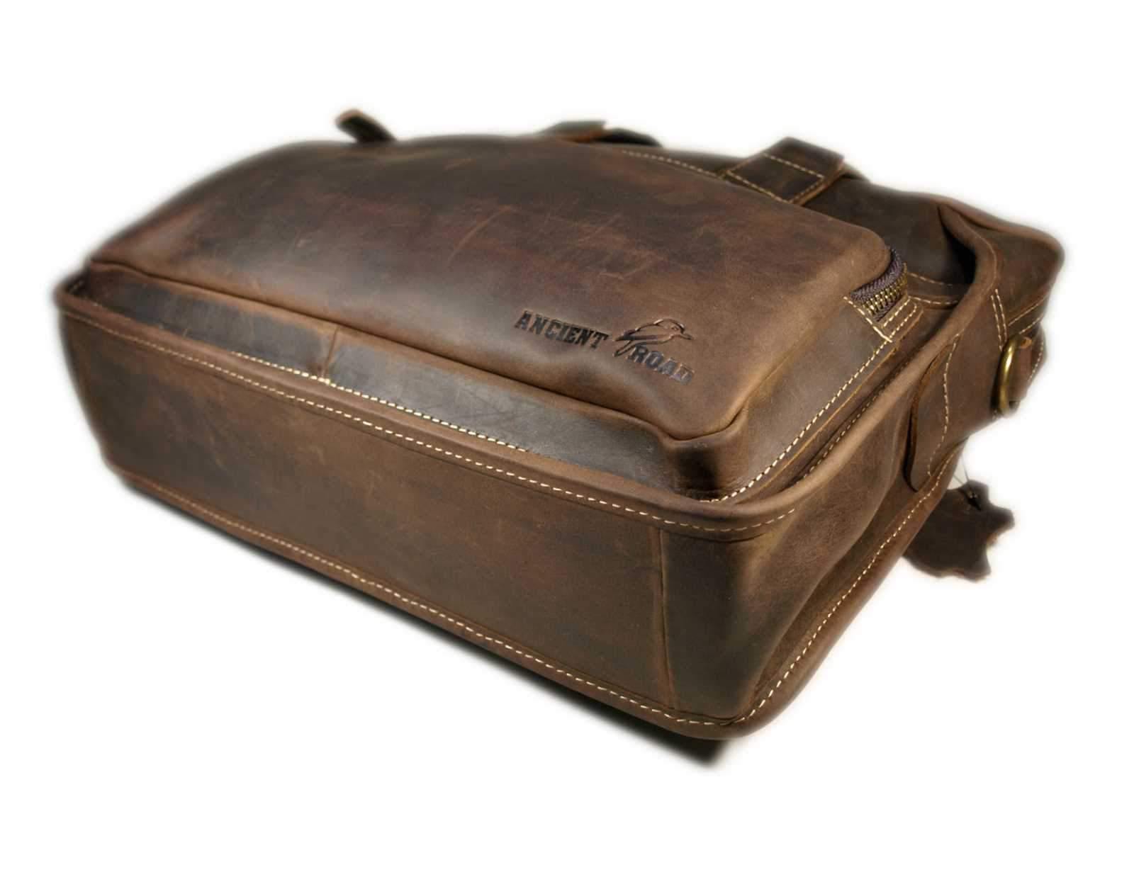 ANCIENT ROAD Genuine Leather Mens Handbag Briefcase 14",15" laptop Bag QJ015-AU - Super Buyer